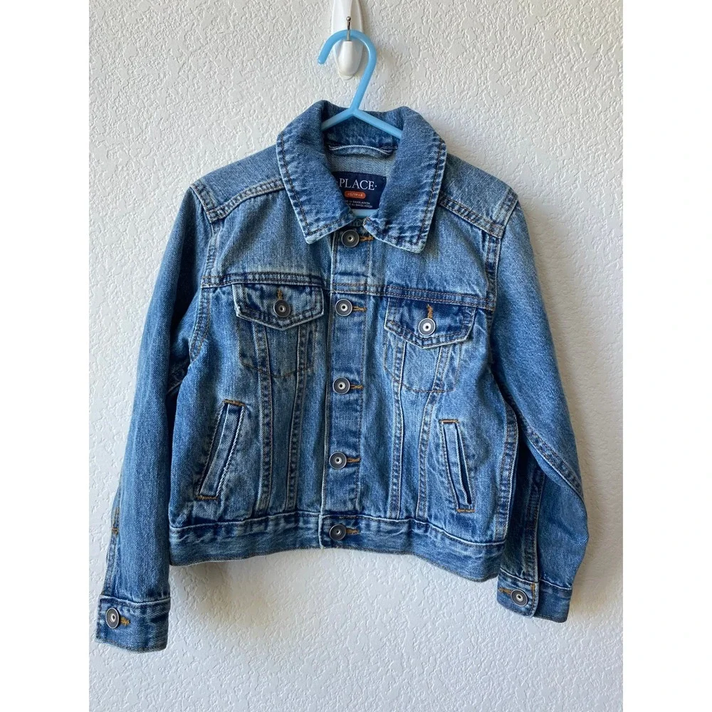 The Children's Place Unisex Medium Wash Classic Western Denim Jacket Size 4 Blue